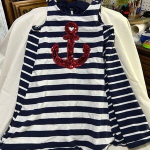 Tommy Bahama Blue and White Raglan Sleeve Sundress